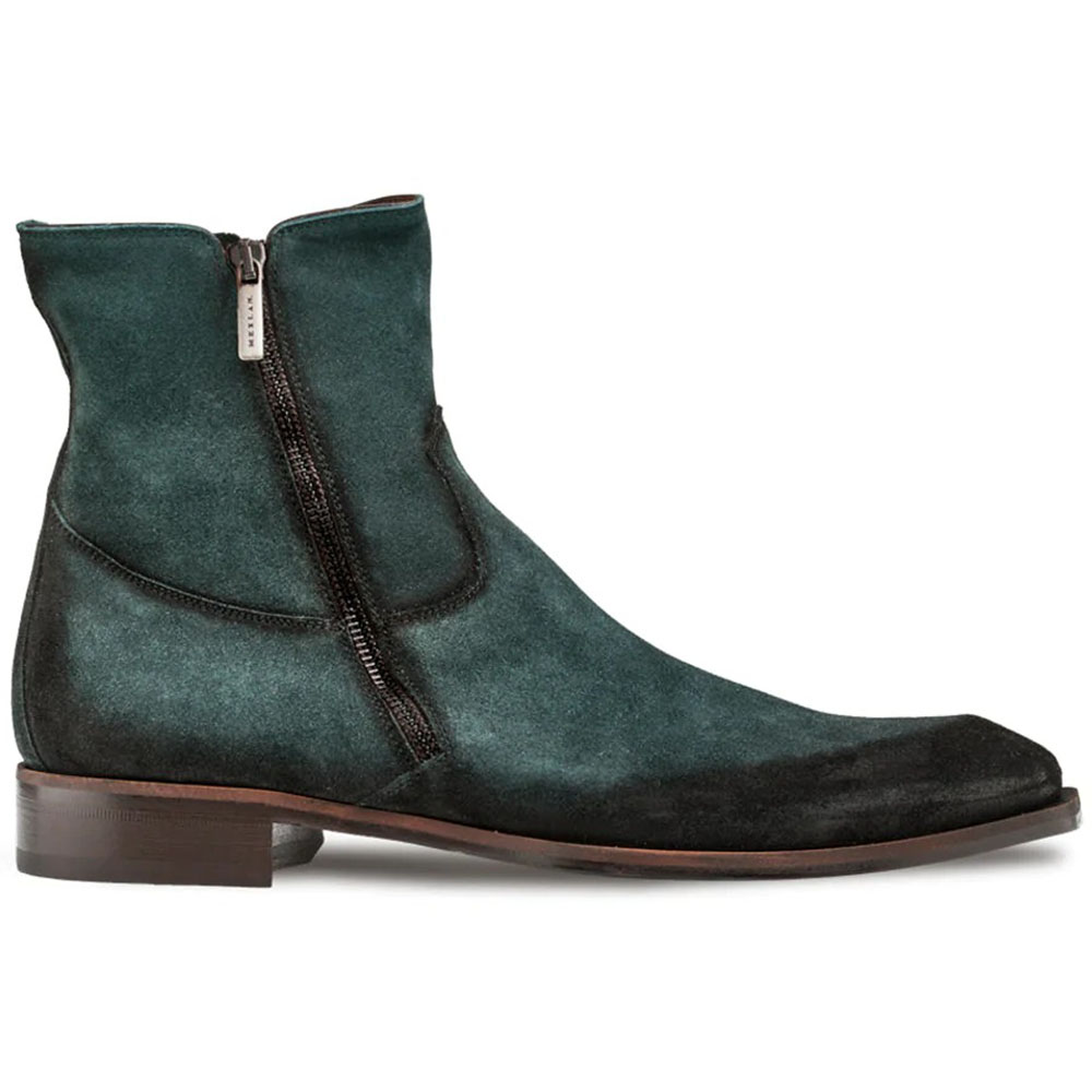 Mezlan Asymmetric Suede Boots Green Image