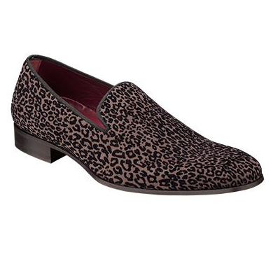 Mezlan Carini Velvet Loafers Leopard | MensDesignerShoe.com