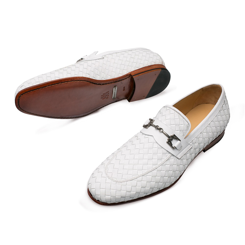 Mezlan Cerros Slip On Shoes White | MensDesignerShoe.com