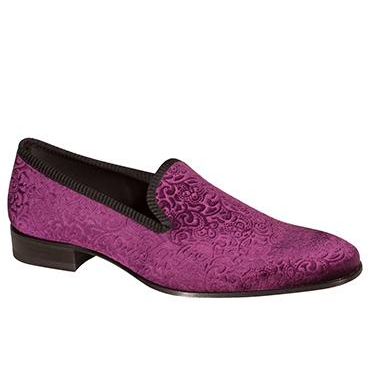 purple velvet loafers