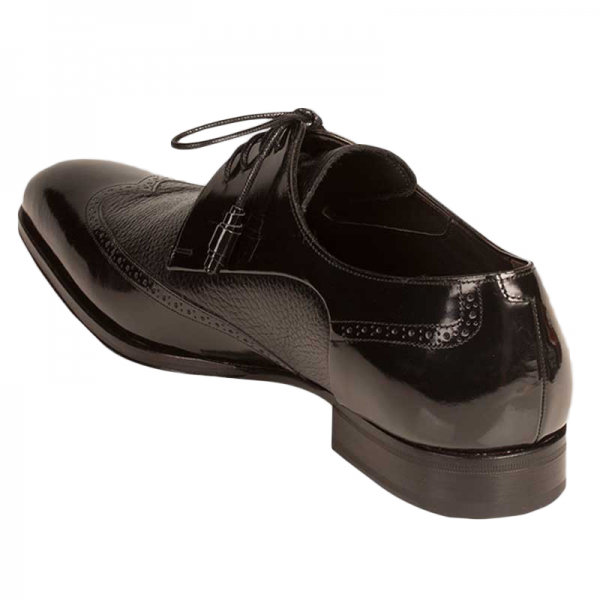 Mezlan Freeport Calfskin Deerskin Shoes Black | MensDesignerShoe.com