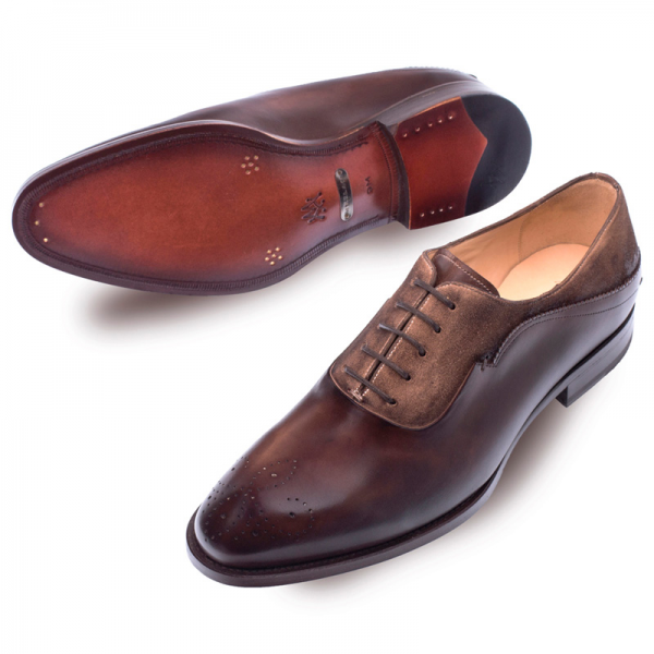 Mezlan Hanks Calfskin Suede Oxford Shoes Brown / Cognac ...
