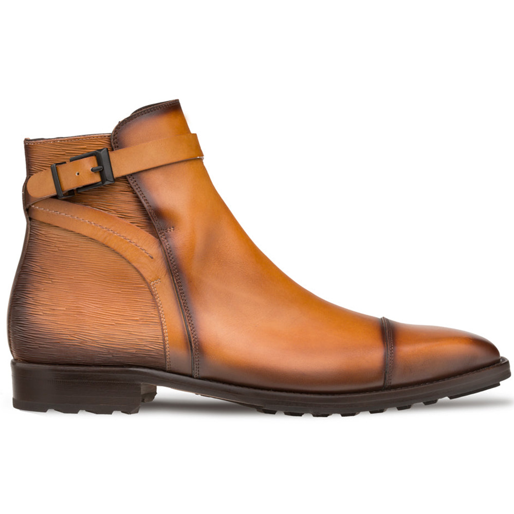 Mezlan Leather Zip Boots Cognac Image