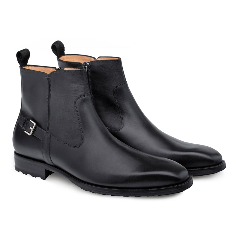 Mezlan Liege Side-Zip Boots Black | MensDesignerShoe.com