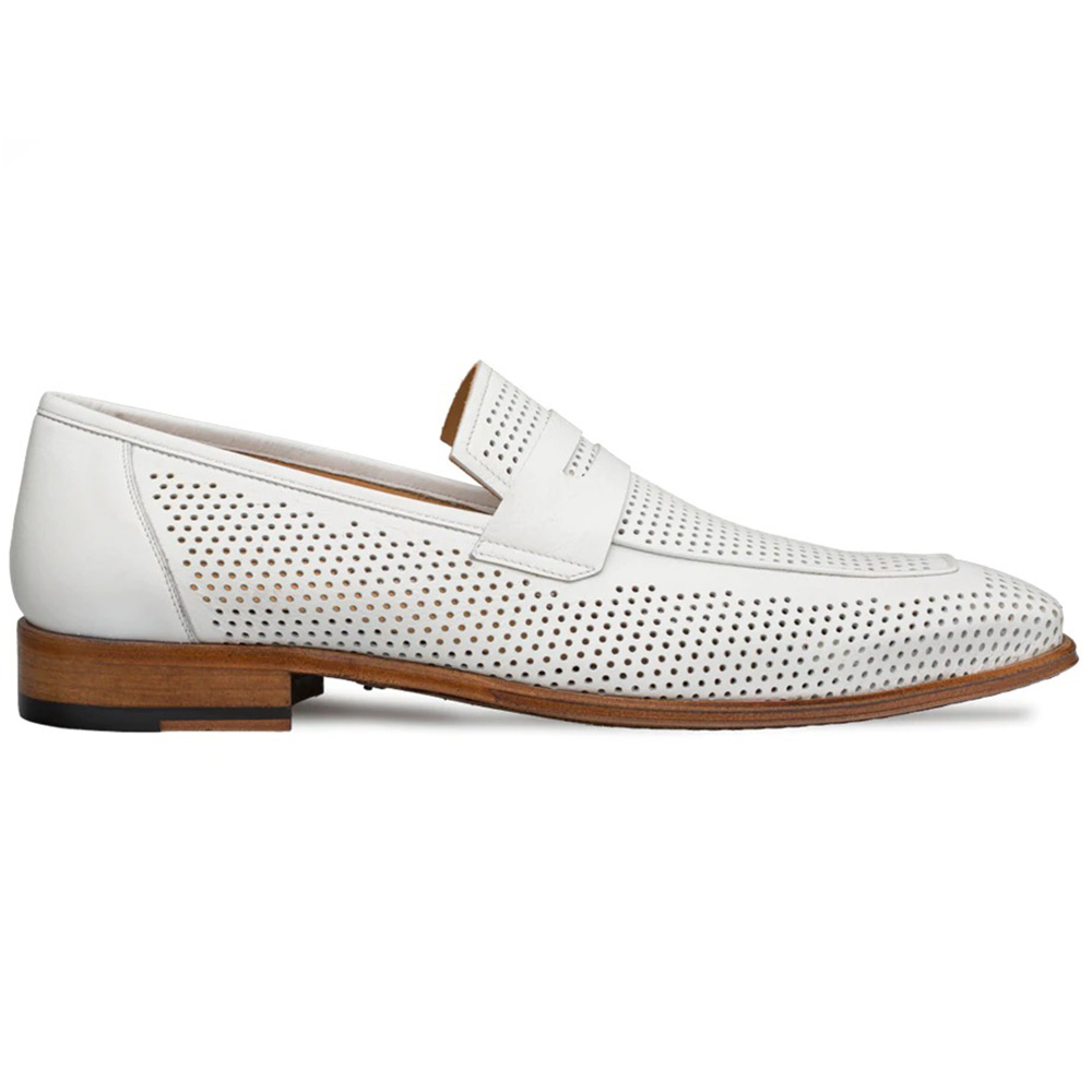 Mezlan Perforated Loafers White Image