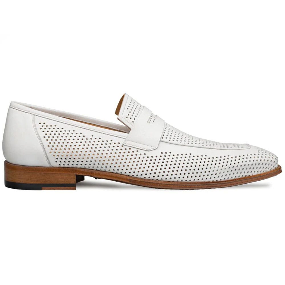 Mezlan Perforated Loafers White Image