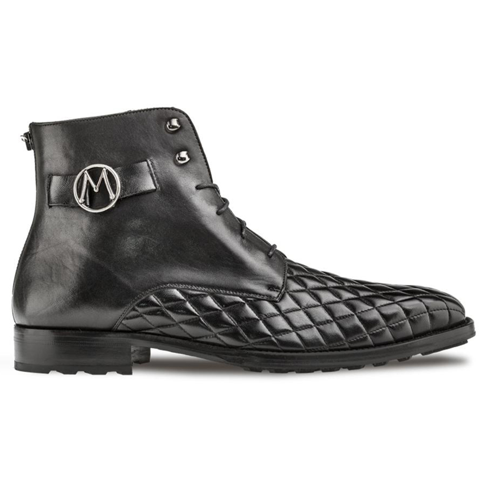 Mezlan Quilted Lace Up Boots Black Image