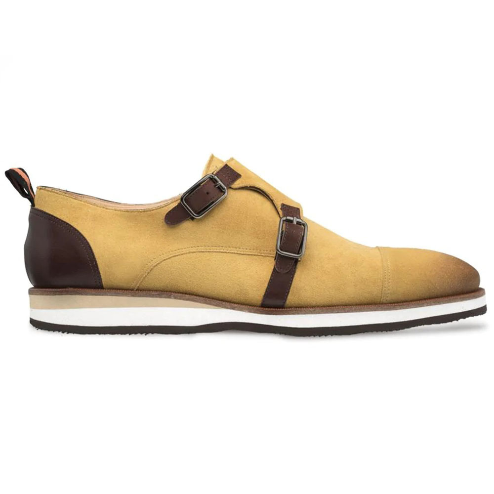 Mezlan R610 Suede Monk Strap Shoes Camel / Brown Image