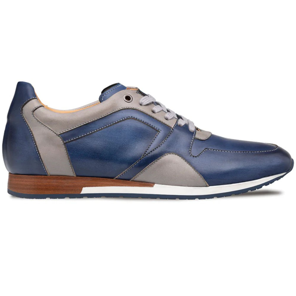 Mezlan Two-tone Leather Sneakers Blue / Grey Image