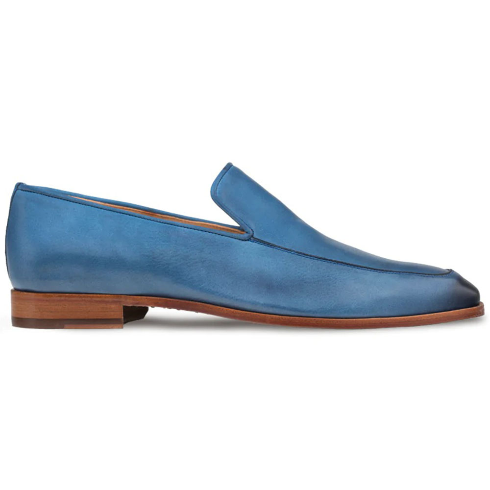 Mezlan Unstructured Leather Loafers R605 Blue Image