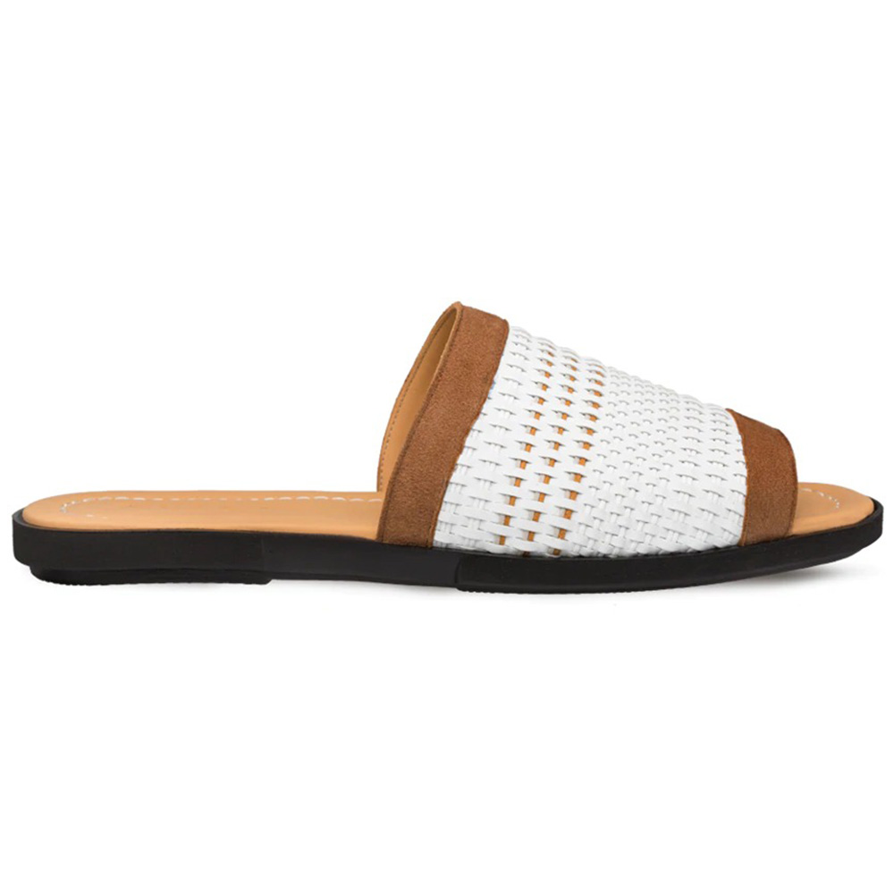 Mezlan Woven Slide Sandals White Image
