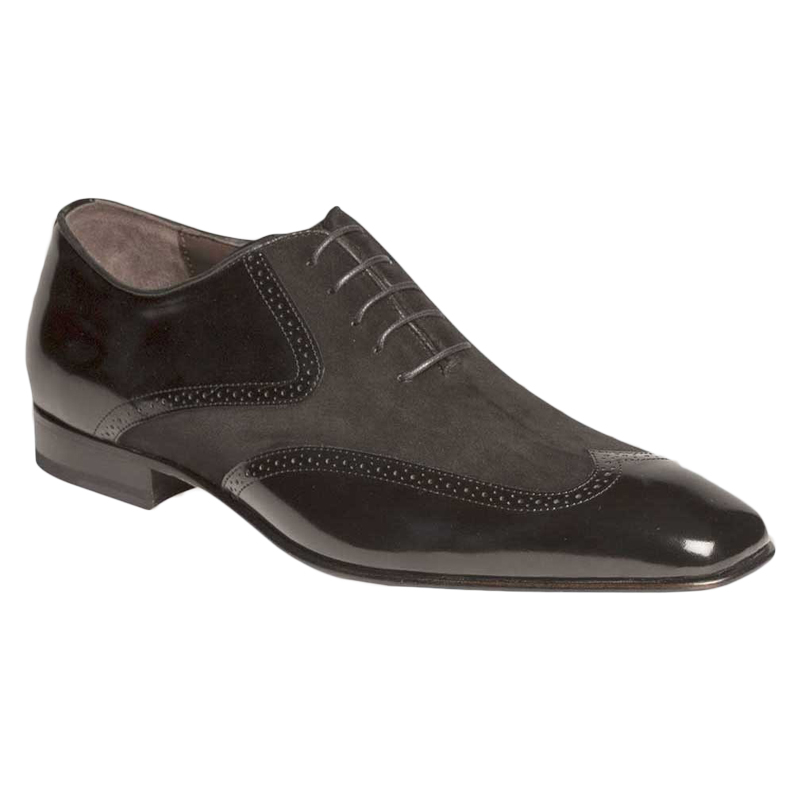 Mezlan Zorba Suede Calfskin Shoes Black | MensDesignerShoe.com