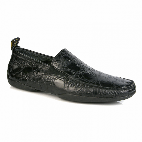 Michael Toschi Onda Driving Shoes Black Croco Image