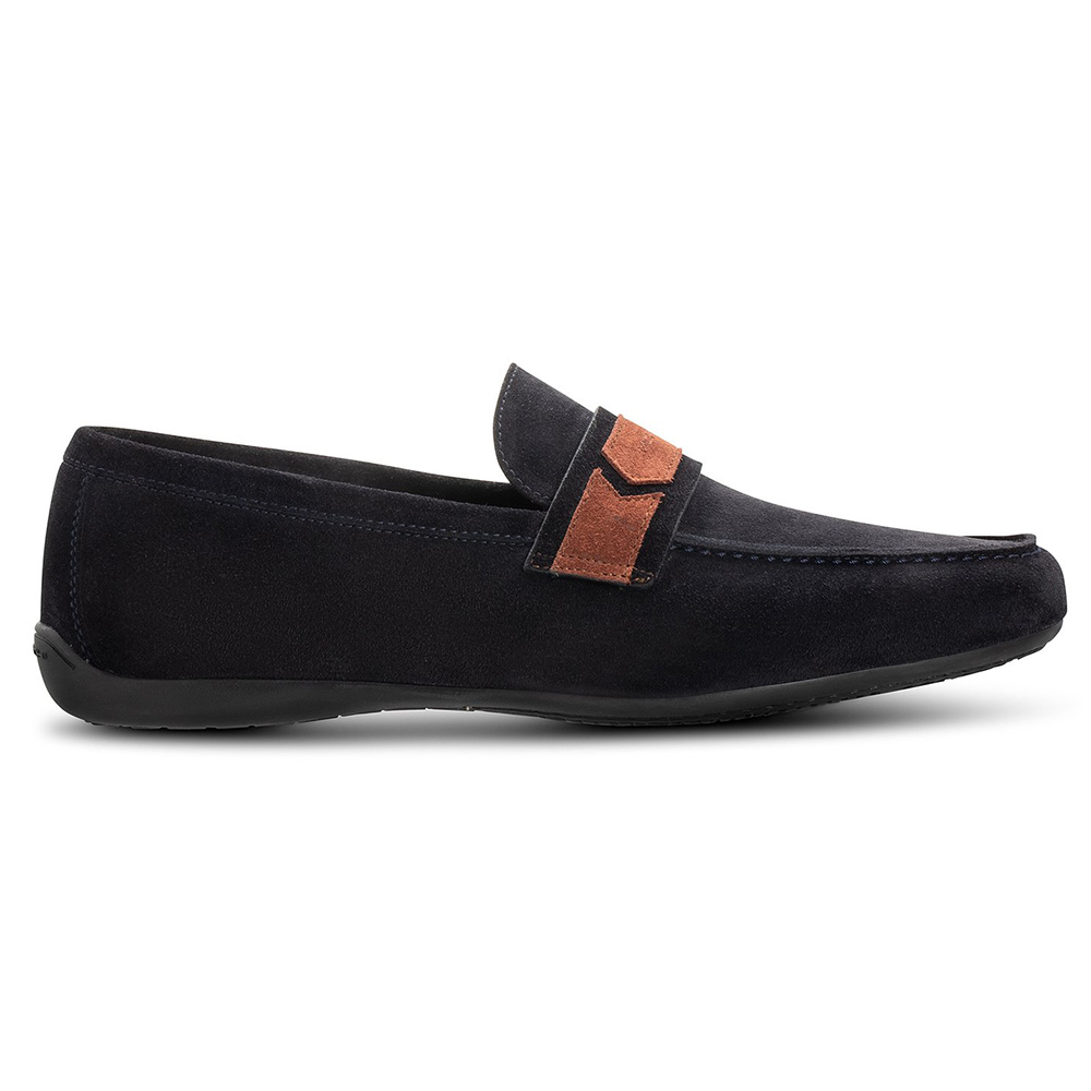 Moreschi 043940A Slip On Loafers Navy Blue / Brown Image