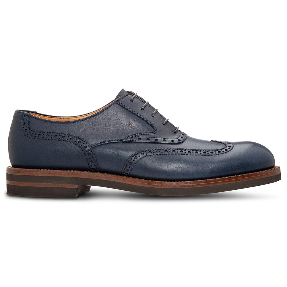 Moreschi 043953C Leather Oxford Shoes Navy Blue Image