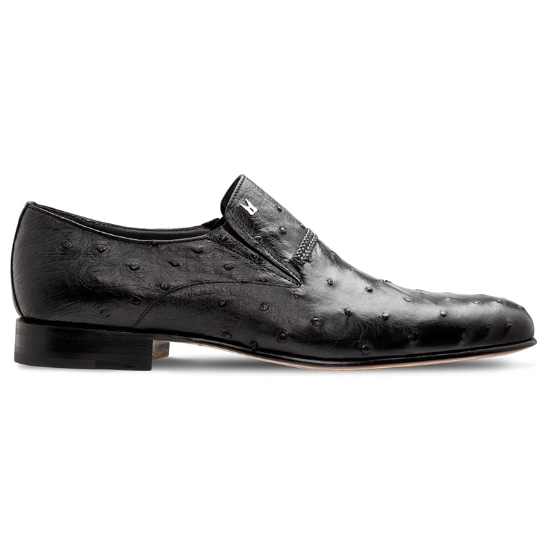 Moreschi 43149 Ostrich Loafer Shoes Black Image