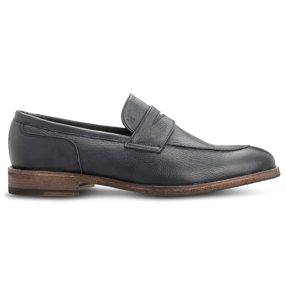 Moreschi 43927 Leather Loafers Navy Blue Image