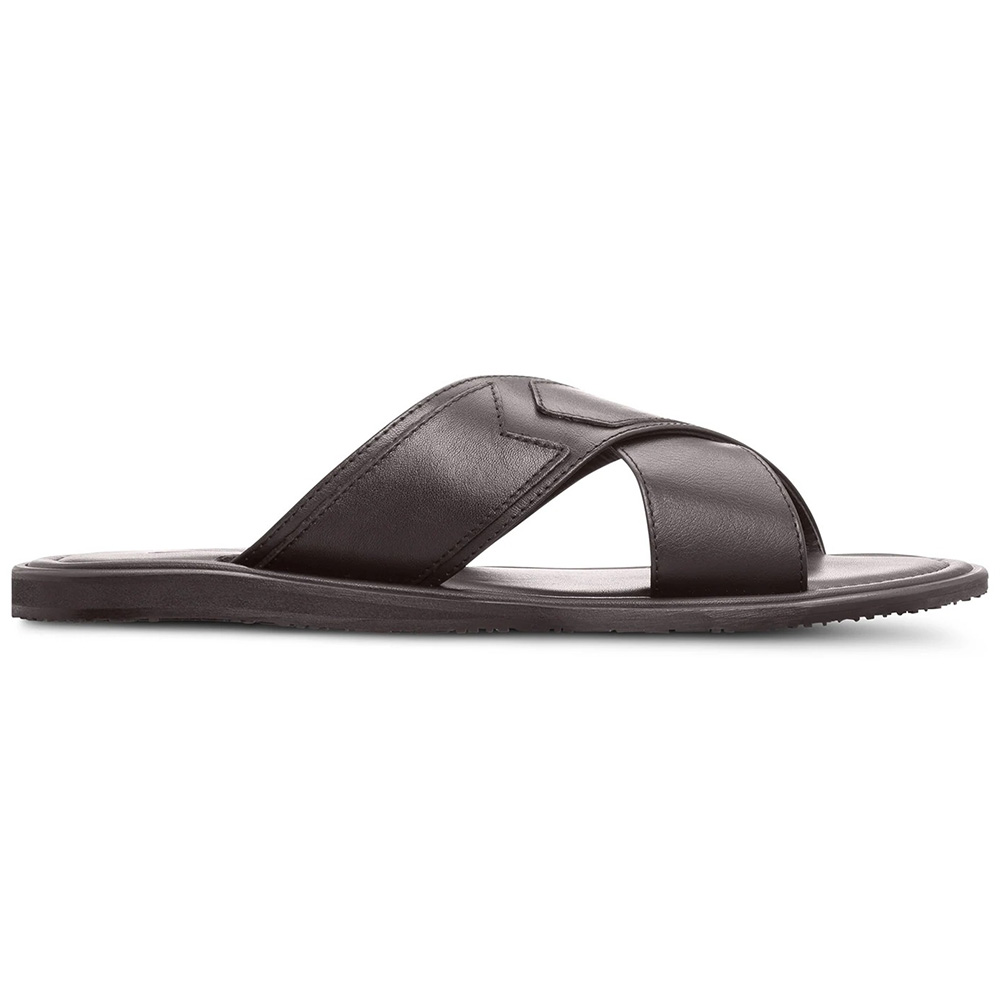 Moreschi 92035-02-MS Leather Slide Sandals Dark Brown Image