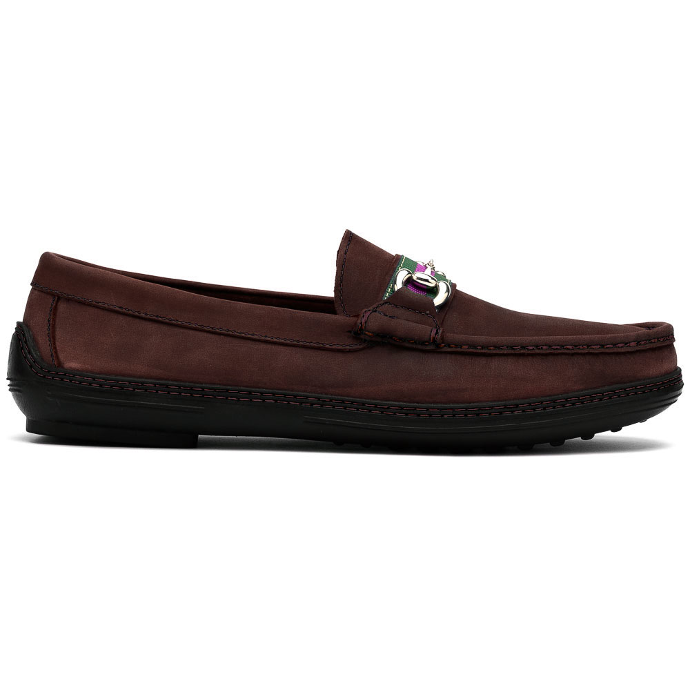 Handsewn Shoe Co. Nubuck Stripe Loafers Dark Brown Image