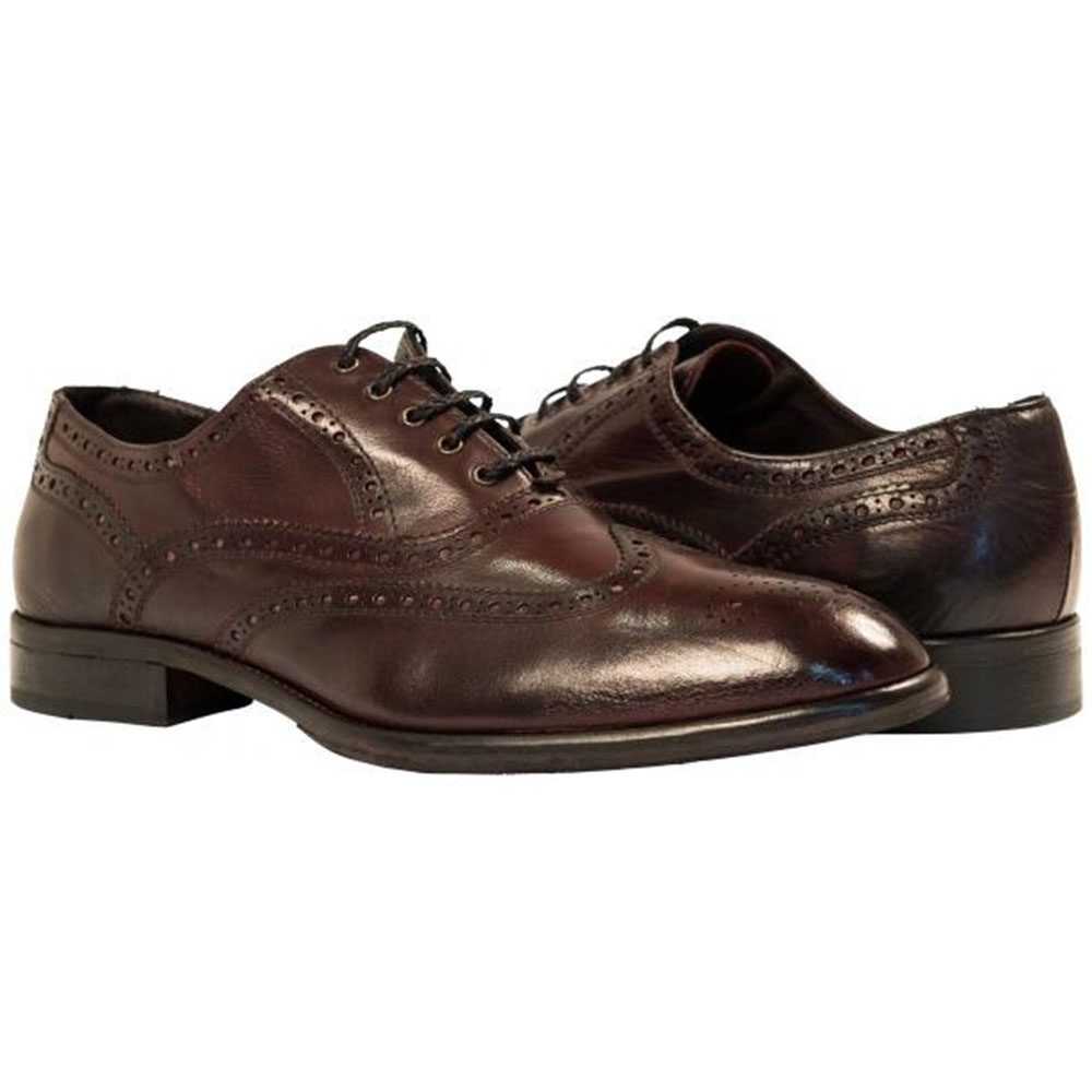 Paolo Shoes Alfredo Wingtip Oxfords Burgundy Image