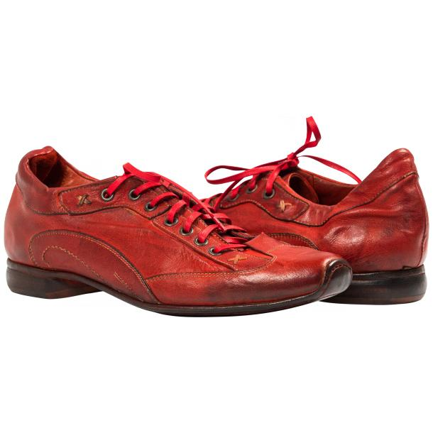 Paolo Shoes Turner Nappa Leather Sole Sneakers Red Image