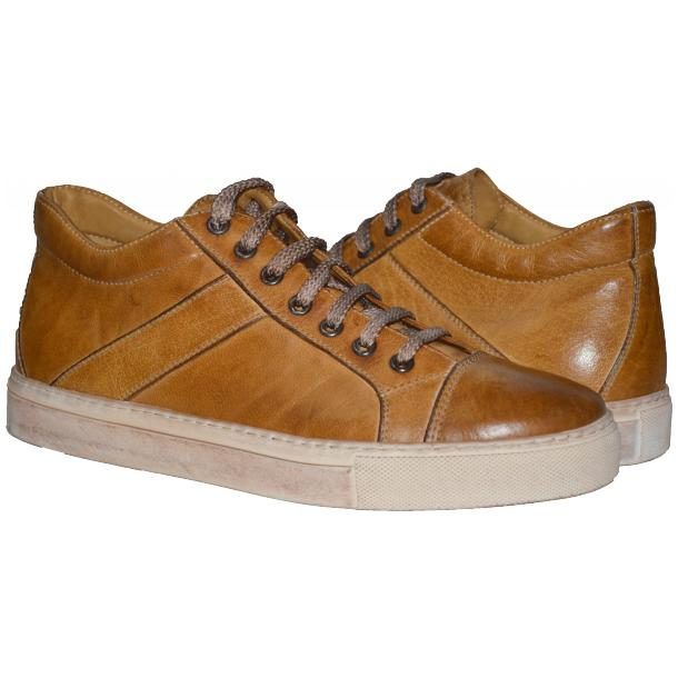 Paolo Shoes Winston Low Top Sneakers Mahogany | MensDesignerShoe.com