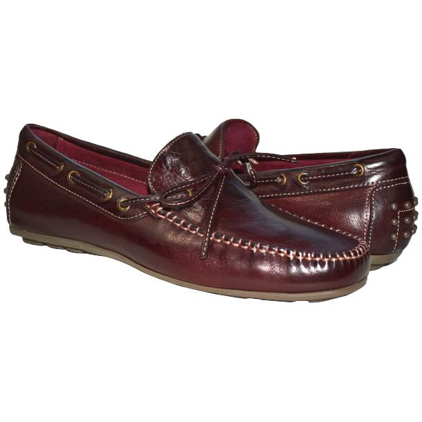 Paolo Shoes Zayden Nappa Driving Shoes Oxblood Image