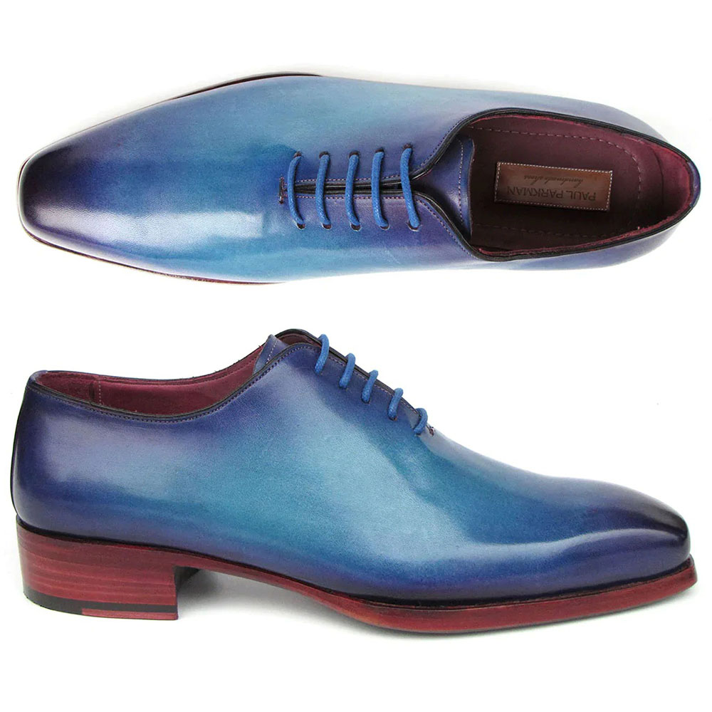 Paul Parkman Goodyear Welted Wholecut Oxfords Blue / Turquoise Image