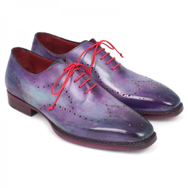 Paul Parkman Goodyear Welted Wingtip Shoes Purple Image