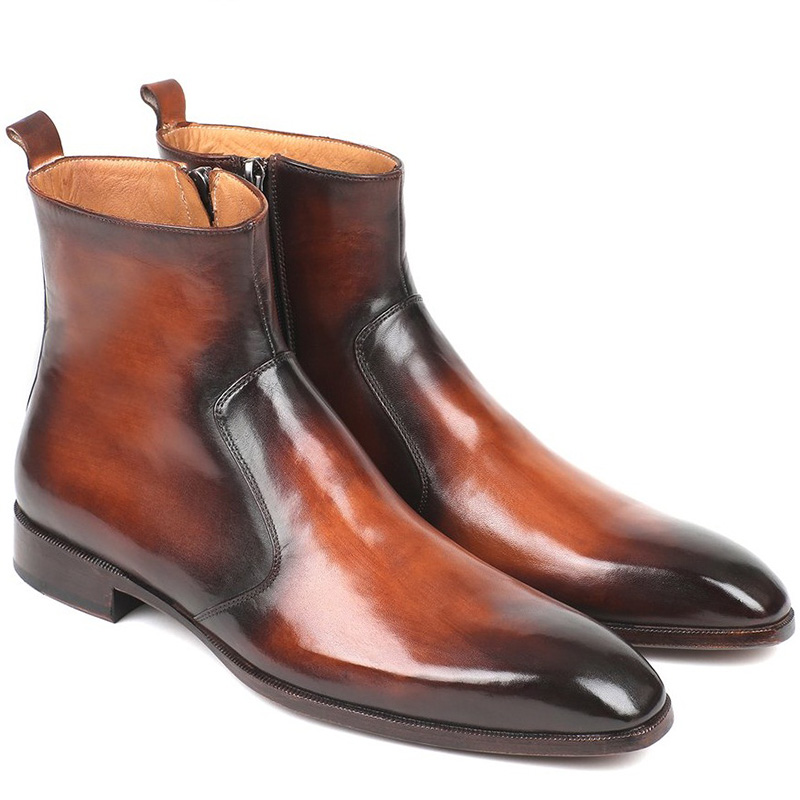 Paul Parkman Leather Boots Burnished Brown Image