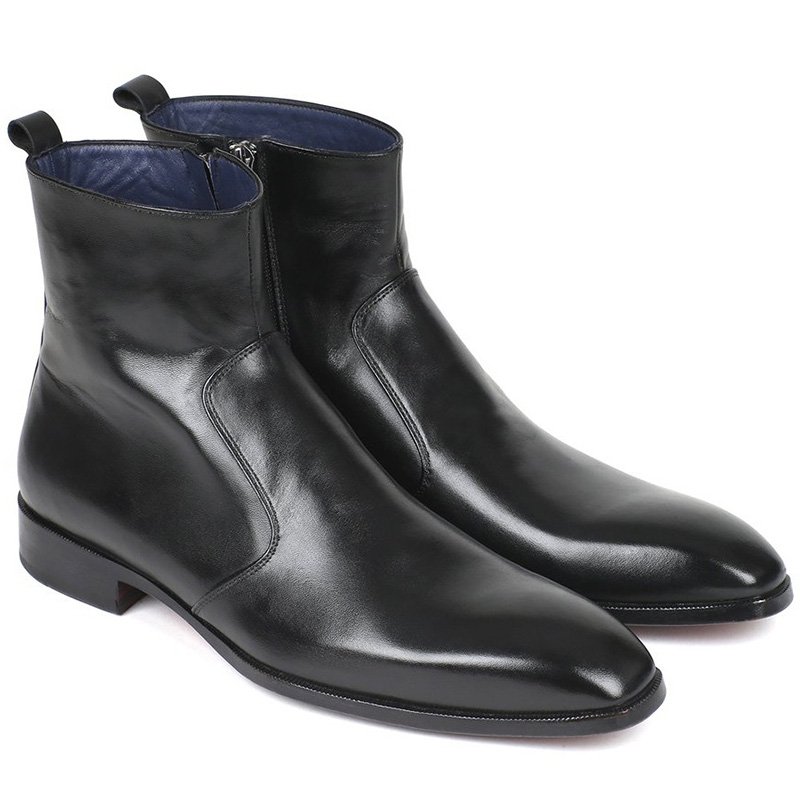 Paul Parkman Leather Side Zipper Boots Black Image