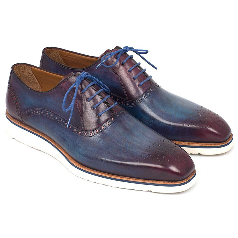 Paul Parkman Smart Casual Oxford Shoes Blue & Purple Image