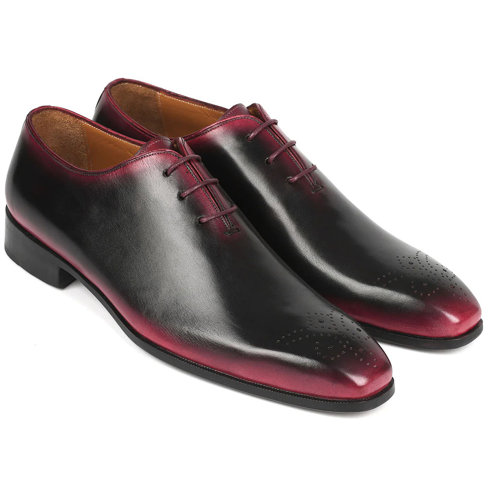 Paul Parkman Wholecut Oxford Shoes Black / Red Image