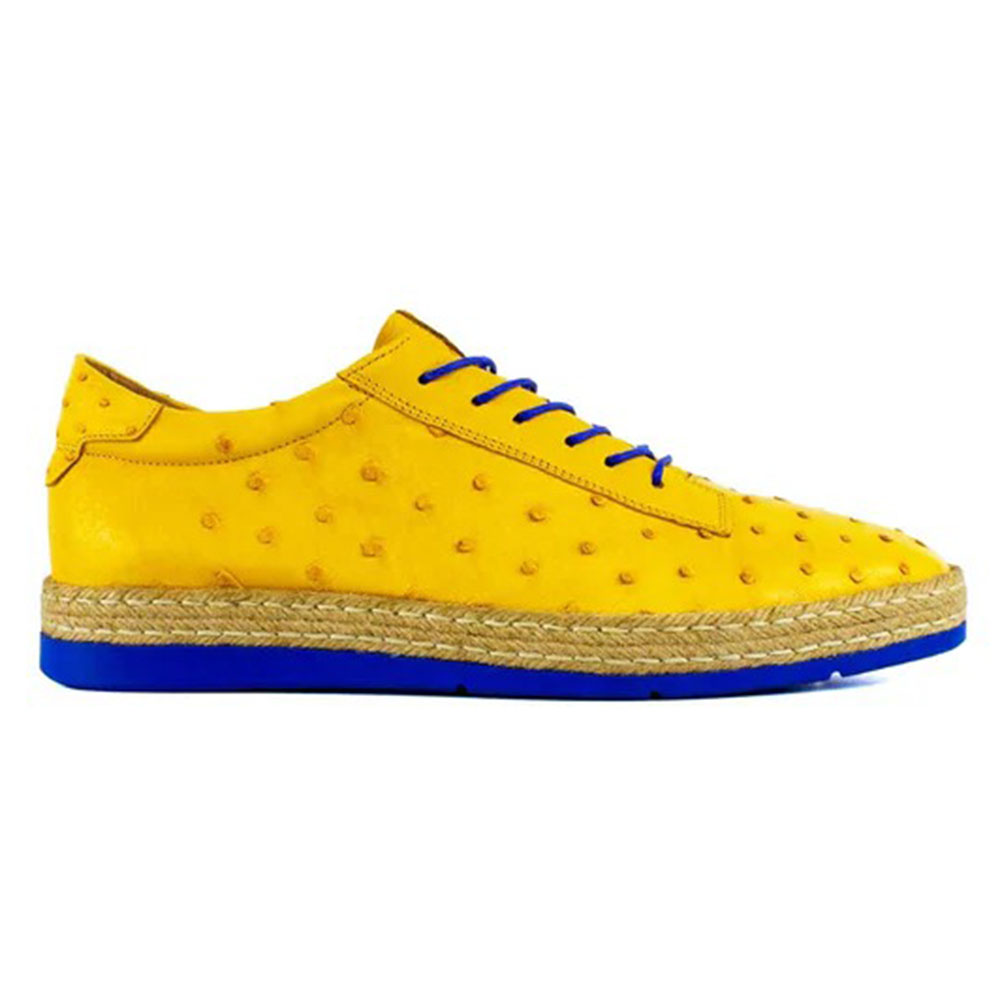 Corrente by Pelle Line Monacro P0001 Ostrich Fashion Sneakers Yellow Image