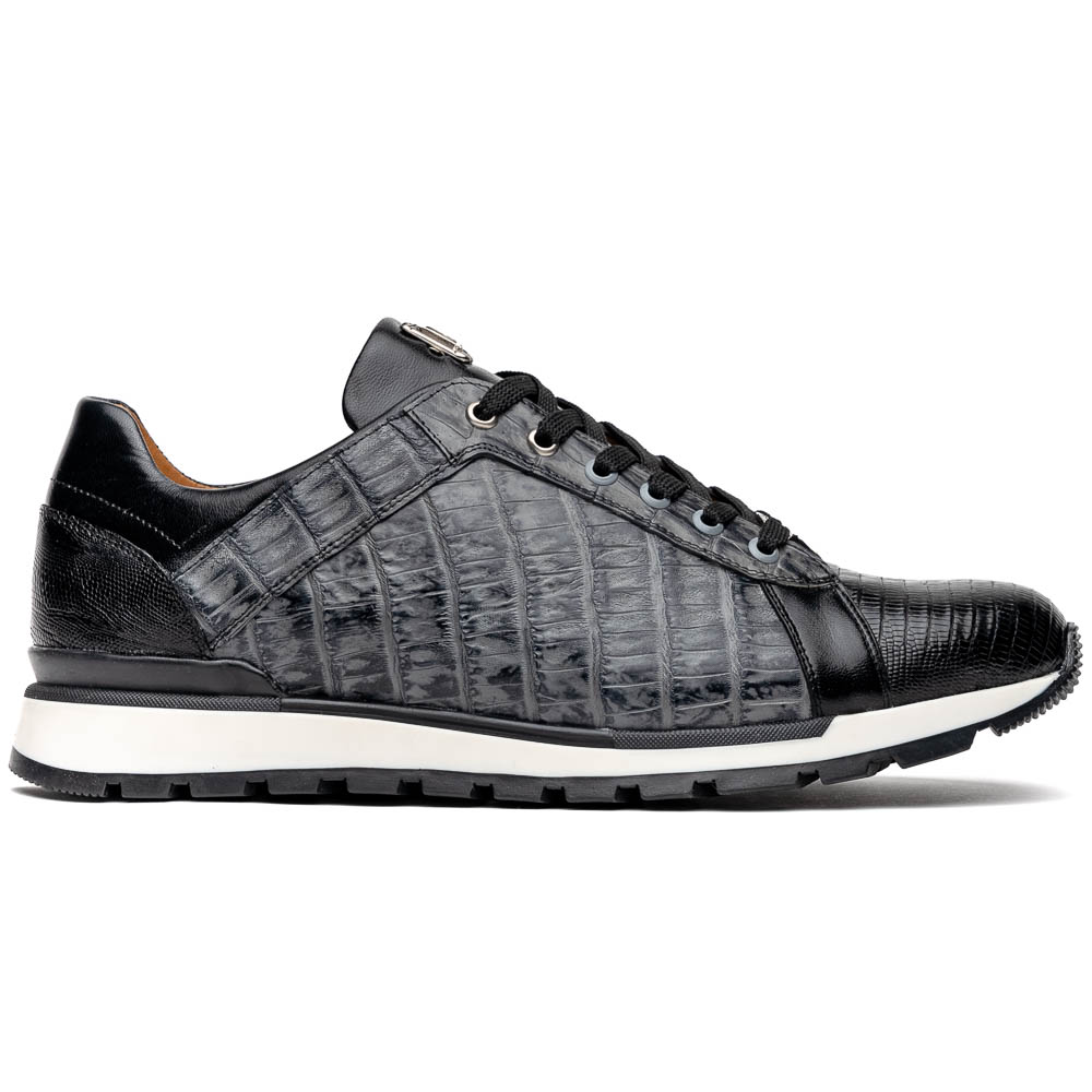 Marco Di Milano Portici Caiman & Lizard Sneakers Gray Combo Image