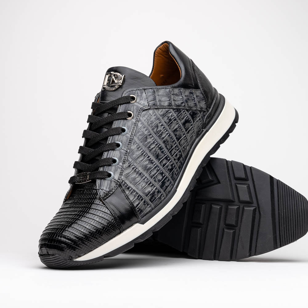 Marco Di Milano Portici Caiman & Lizard Sneakers Gray Combo ...