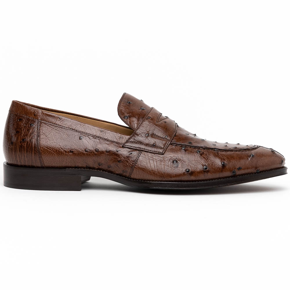 Zelli Roma Ostrich Quill Penny Loafers Brown Image