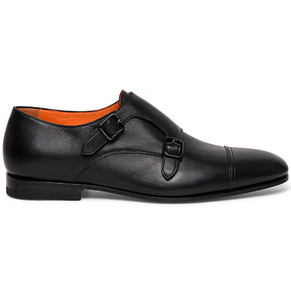 Santoni Daemons SLFN01 Double Monkstrap Shoes Black Image