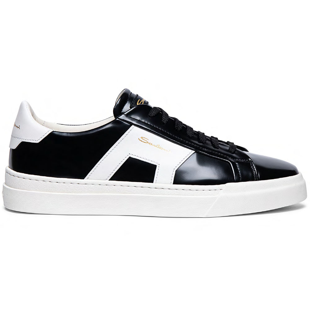 Santoni DBS1 GLON50 Calfskin Sneakers Nerofumo Black / White Image