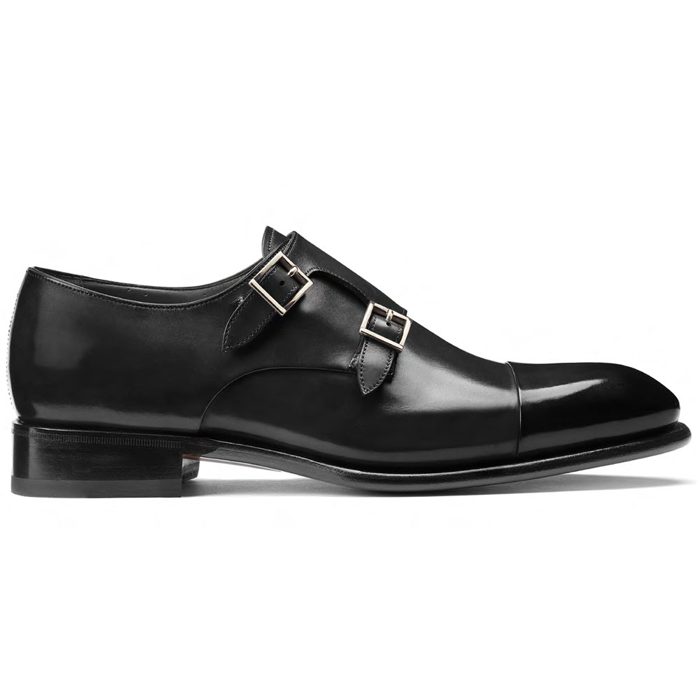Santoni Ira V1-01 Double Monkstrap Shoes Black Image