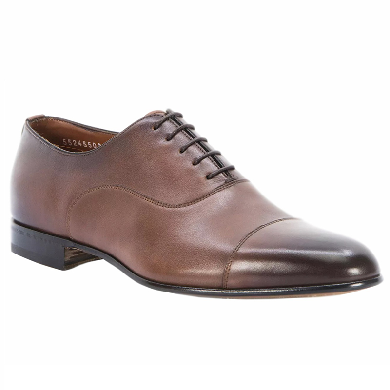 Santoni Darian Toe Cap Oxford Shoes Brown | MensDesignerShoe.com