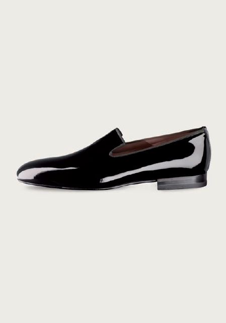 mens patent leather slip on shoes