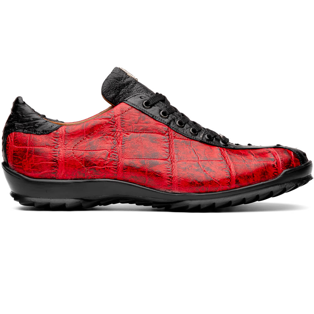 Marco Di Milano Saulo Alligator & Ostrich Sneakers Red / Black Image