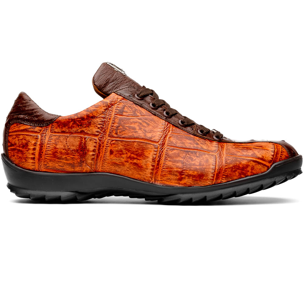 Marco Di Milano Saulo Alligator & Ostrich Sneakers Cognac / Brown Image