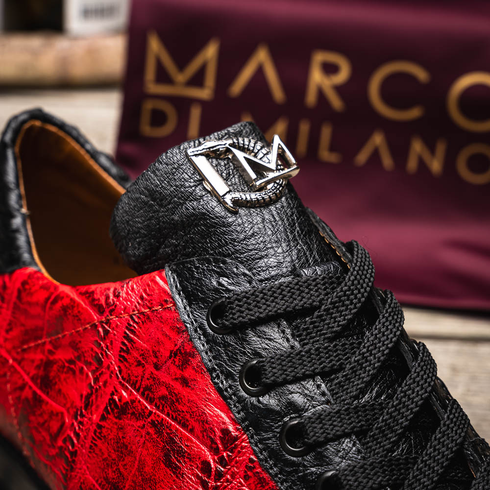 Marco di Milano Saulo Alligator & Ostrich Sneakers Red / Black
