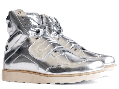 Shane & Shawn Mens Brunetti Leather Boots Silver | MensDesignerShoe.com