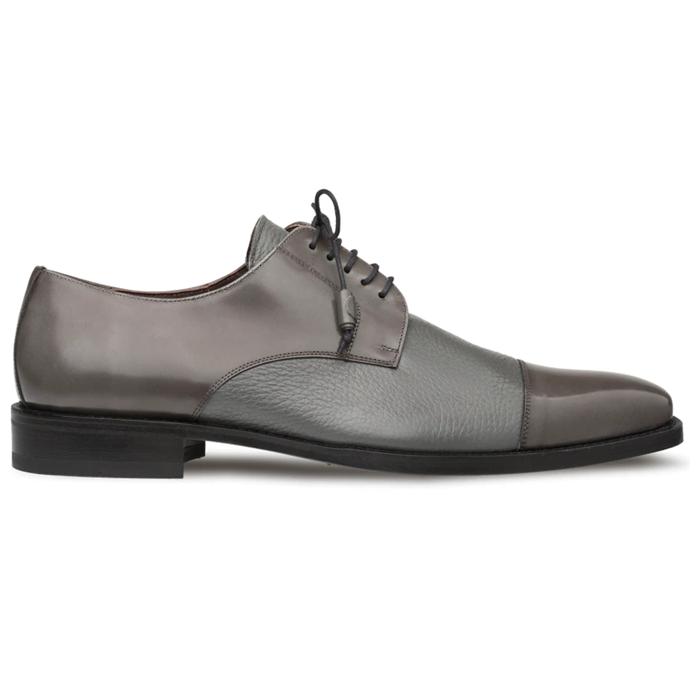 Mezlan Soka Calfskin & Deerskin Cap Toe Shoes Gray Image