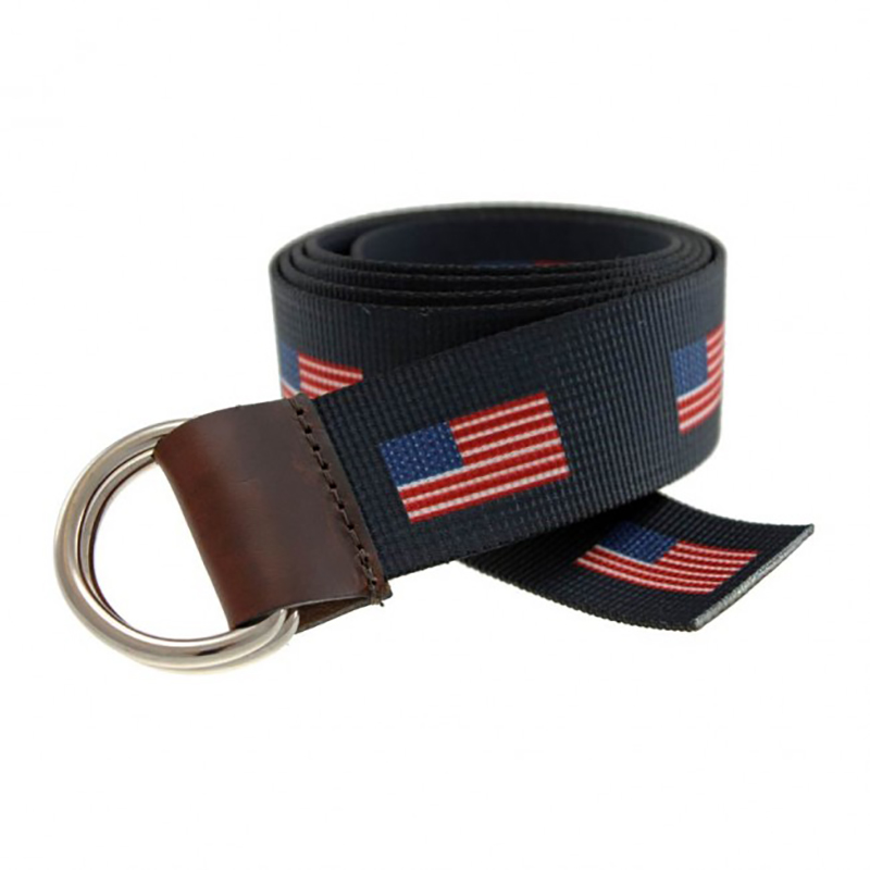 TB Phelps Largo D-Ring Web Belt American Flag Image