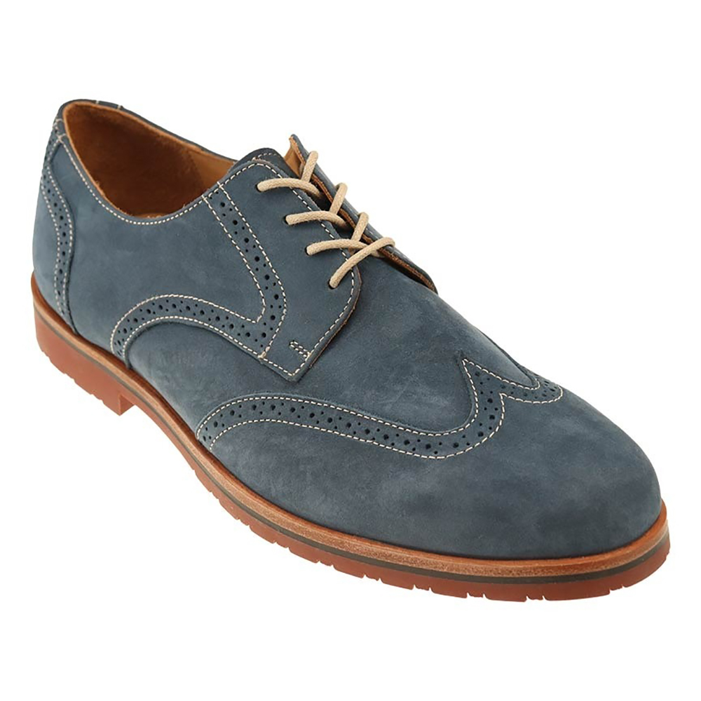 TB Phelps Suede Wingtip Shoes Flag Navy Image
