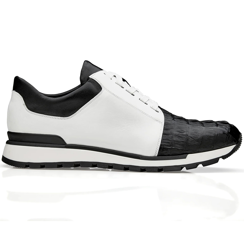 Belvedere Titan Caiman Crocodile Sneakers Black / White Image